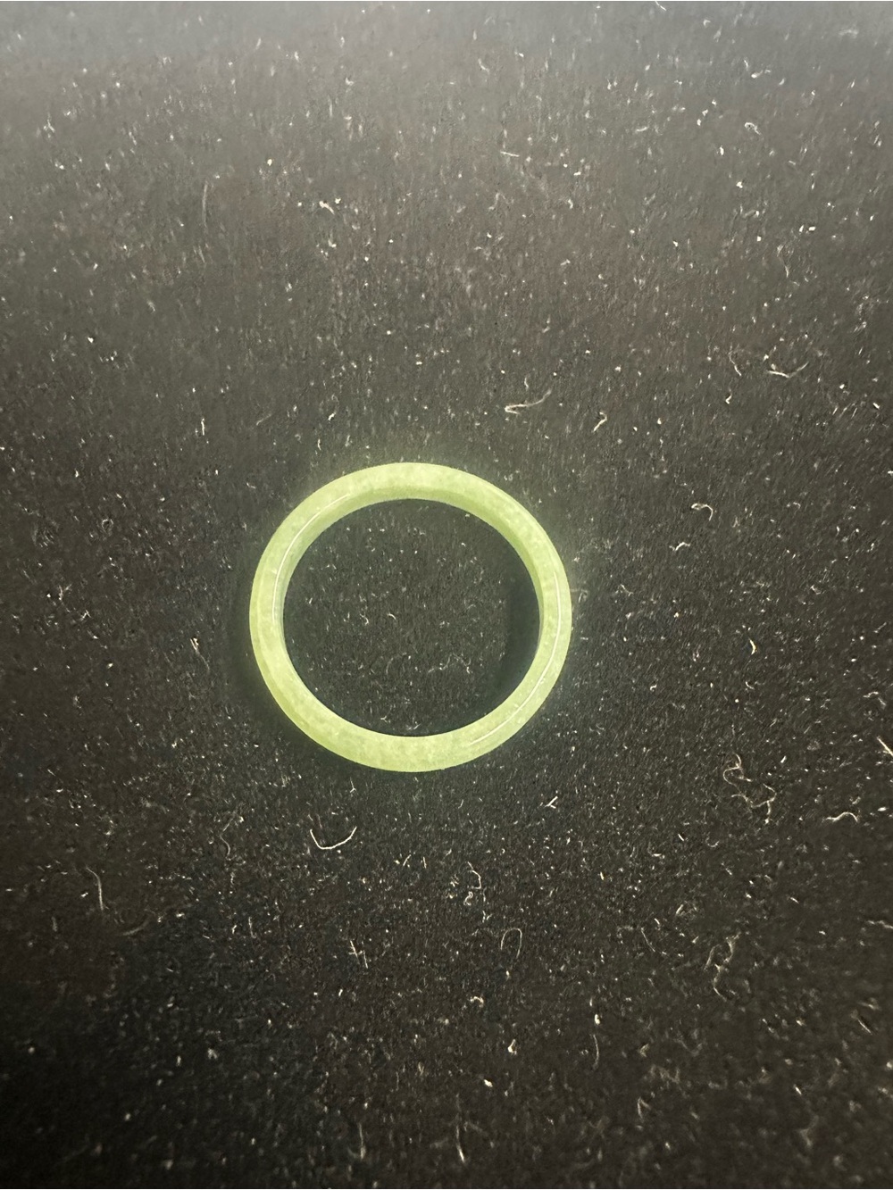 Green Jade Narrow Band Ring